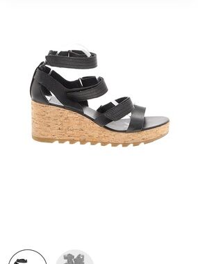 Sorel Cameron cork wedge leather Sandals New 10